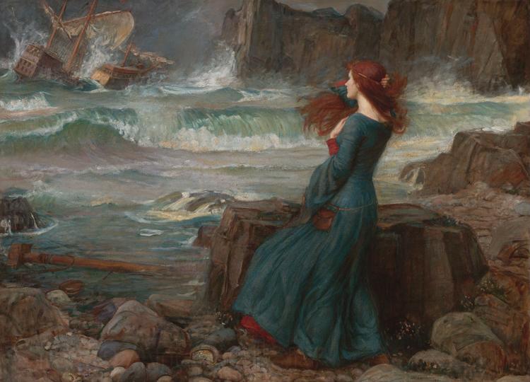 John William Waterhouse Miranda-The Tempest (mk41) Norge oil painting art
